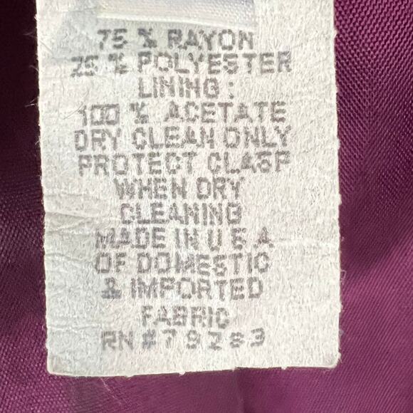 Alex Evenings Vintage Blazer Jacket Women 8 Purple Crinkled Cocktail Whimsygoth - Picture 14 of 15